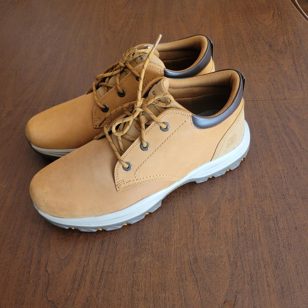 Skechers Knowlson Ramhurst Men’s 12 Boots Wheat Leather Ankle Chukka New No Box